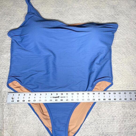 J.Crew Ribbed One Strap‎ One Piece in Blue Ladies Size 22 NEW - Picture 8 of 9